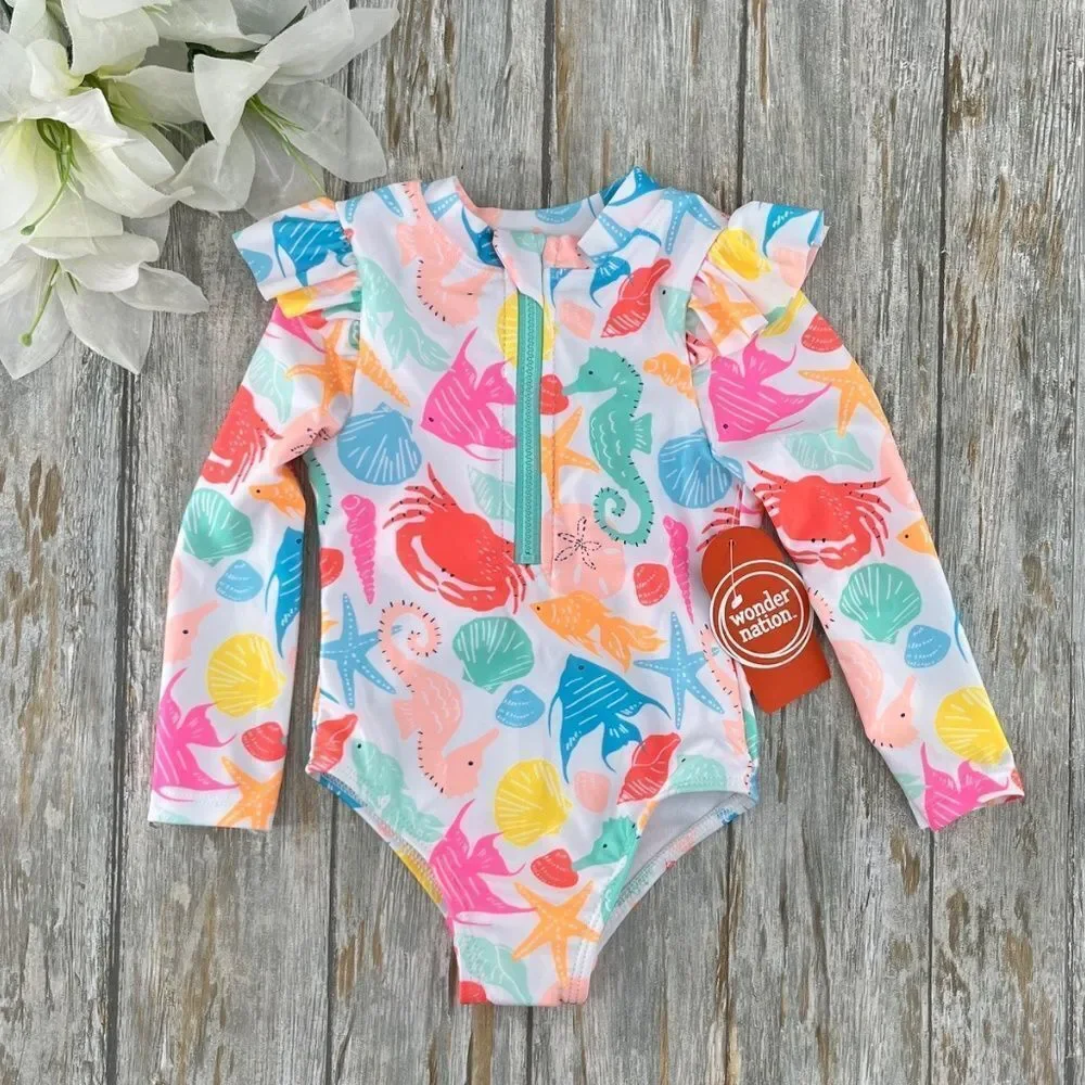 Rash Guard Swimsuit & Bikini Featuring Mini Mouse 2-Pack Size 12M